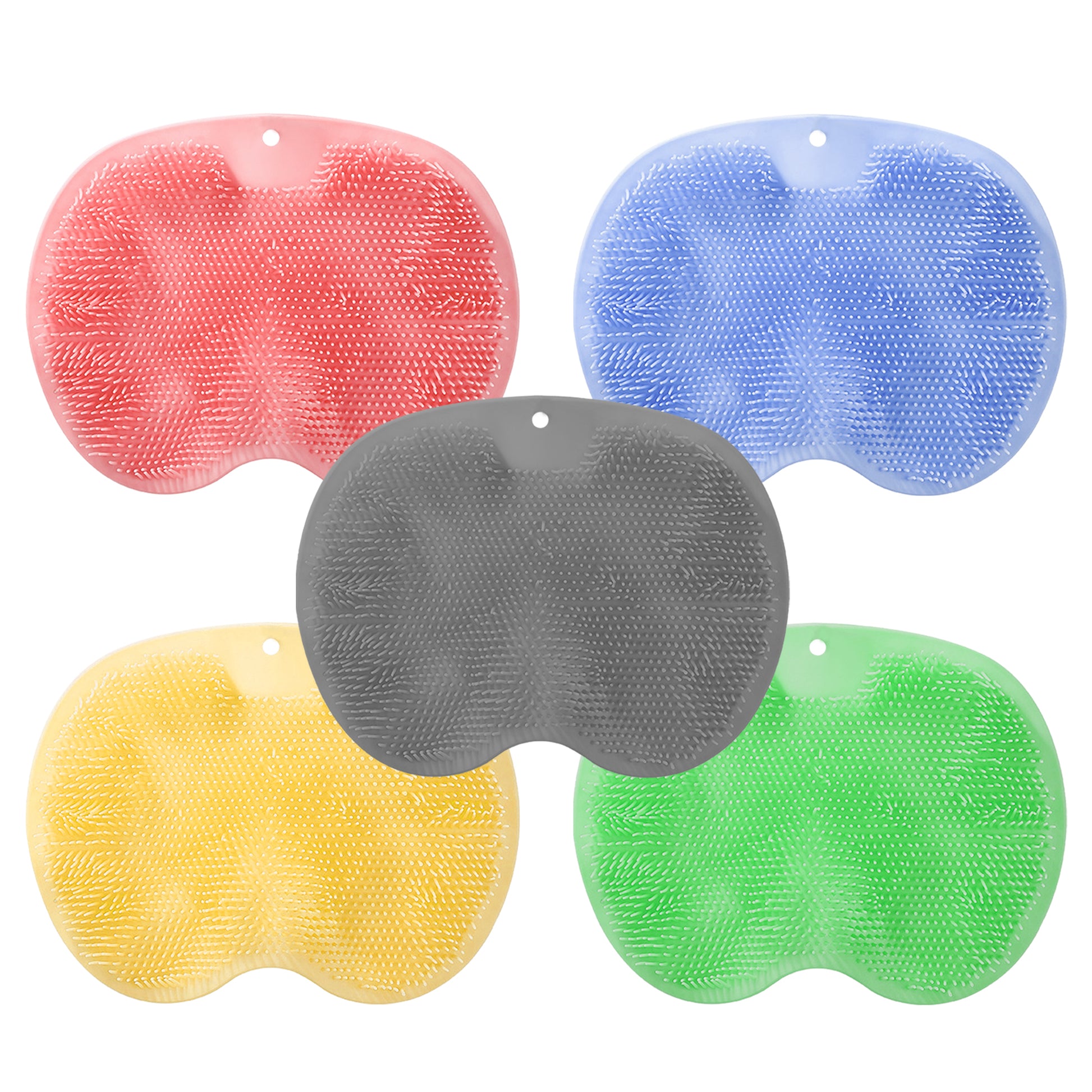 1 count Shower Foot Scrubber Mat, Exfoliating Surface, Dual Massage Function, Foot & Back Relaxation , Wall Mount Design, Bathroom Essential