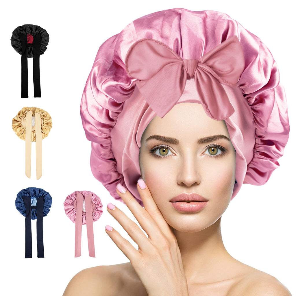 1 Count Satin Bonnet Silk Bonnet for Women ，Satin Lined Cap, Skincare And Housework