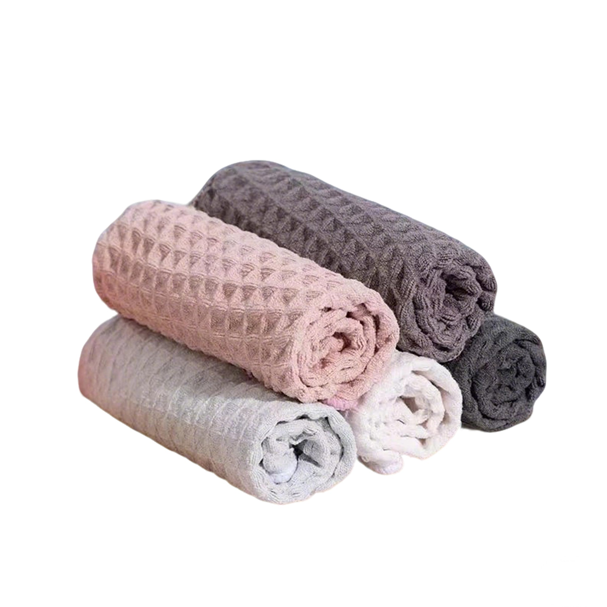 10 Counts Waffle Weave Cleaning Cloths, Waffle Grid Design for Rich Lather with Less Soap，Machine Washable for Long-Term Reusable Use， Random Color