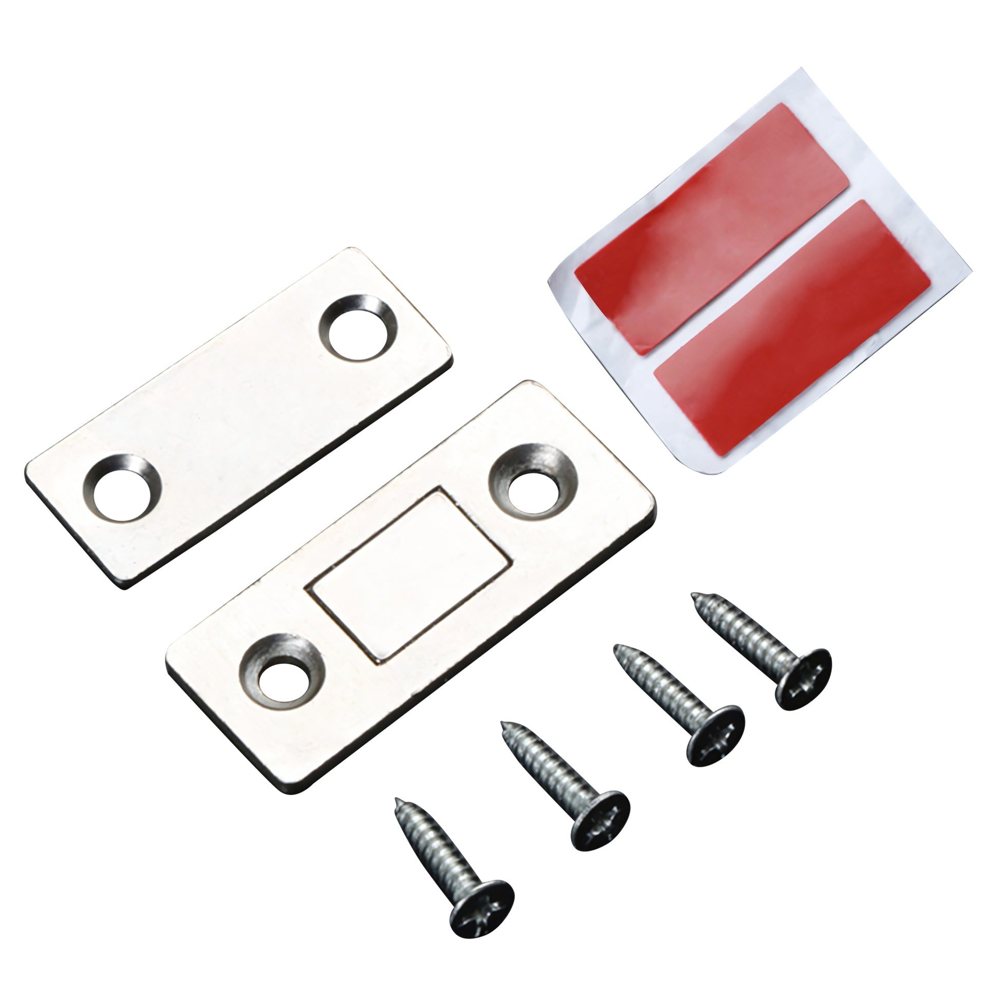 16 Counts Cabinet Magnetic Catch without Punching, silver metallic look for durability