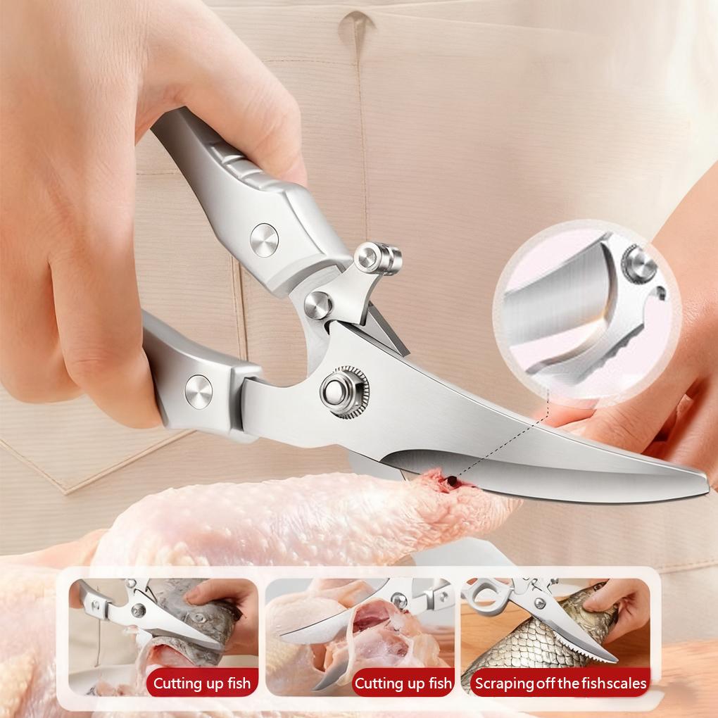 1 Count Kitchen Scissors Chicken Bone Kitchen Shears,Duck Fish Cutter Stainless Steel Fish Scissors Scale Clean Cook Scissors Knife