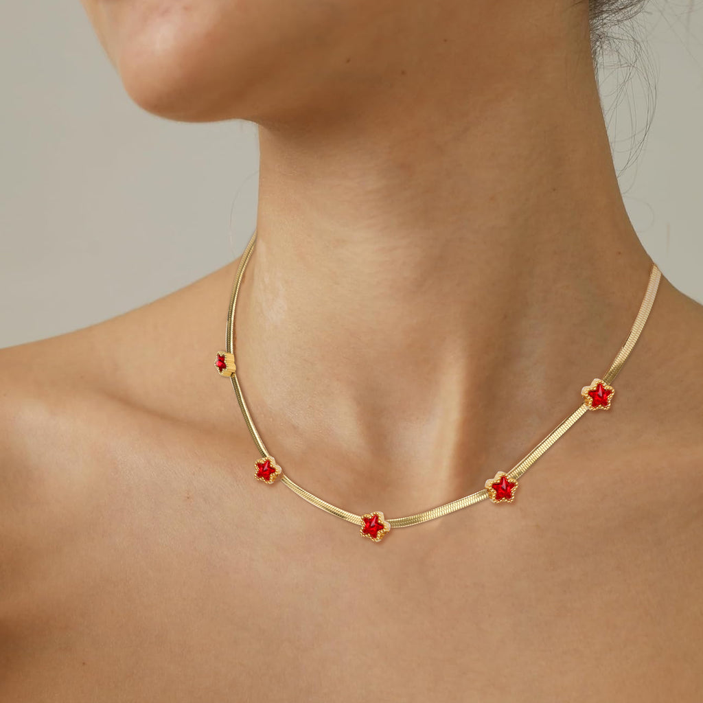 1 Count Stainless Steel Gold Pendant，Plated Curved Earrings with Exquisite Gem ，Embellished Floral Design