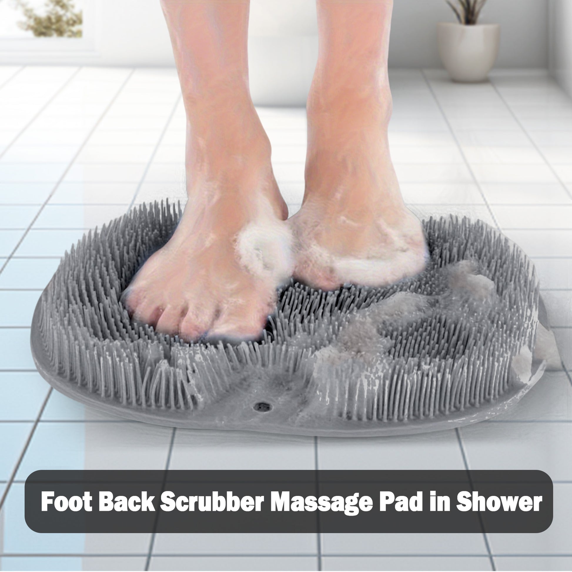 Shower Foot Scrubber Mat, Non-slip Back Washer Back Exfoliating Bath Wash Pad, Wall Mounted Slip Foot Scrubber for Cleaning and Exfoliating, Foot Cleaner for Men and Women