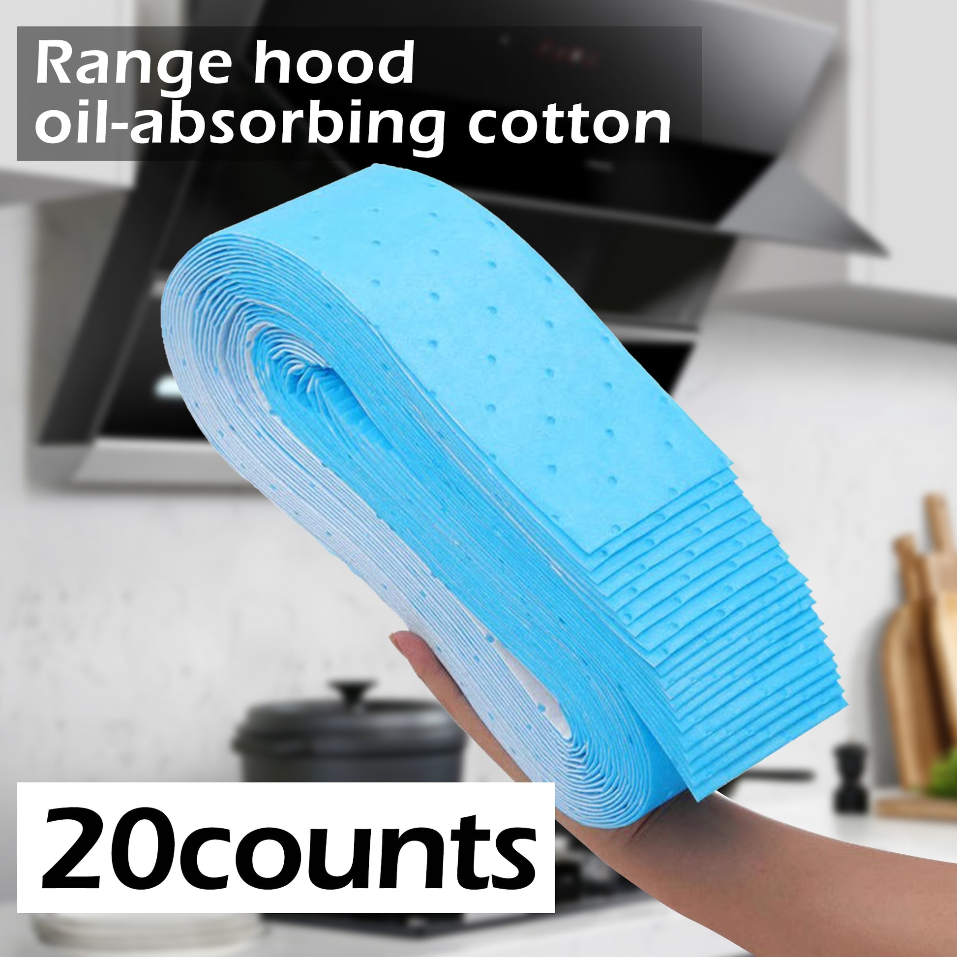 20 Counts Disposable Kitchen Range Hood Oil Filter Paper , High Oil Absorption , Non-Woven Material , Easy Replacement Design,Cleaning Convenience , Multi-Size Compatibility