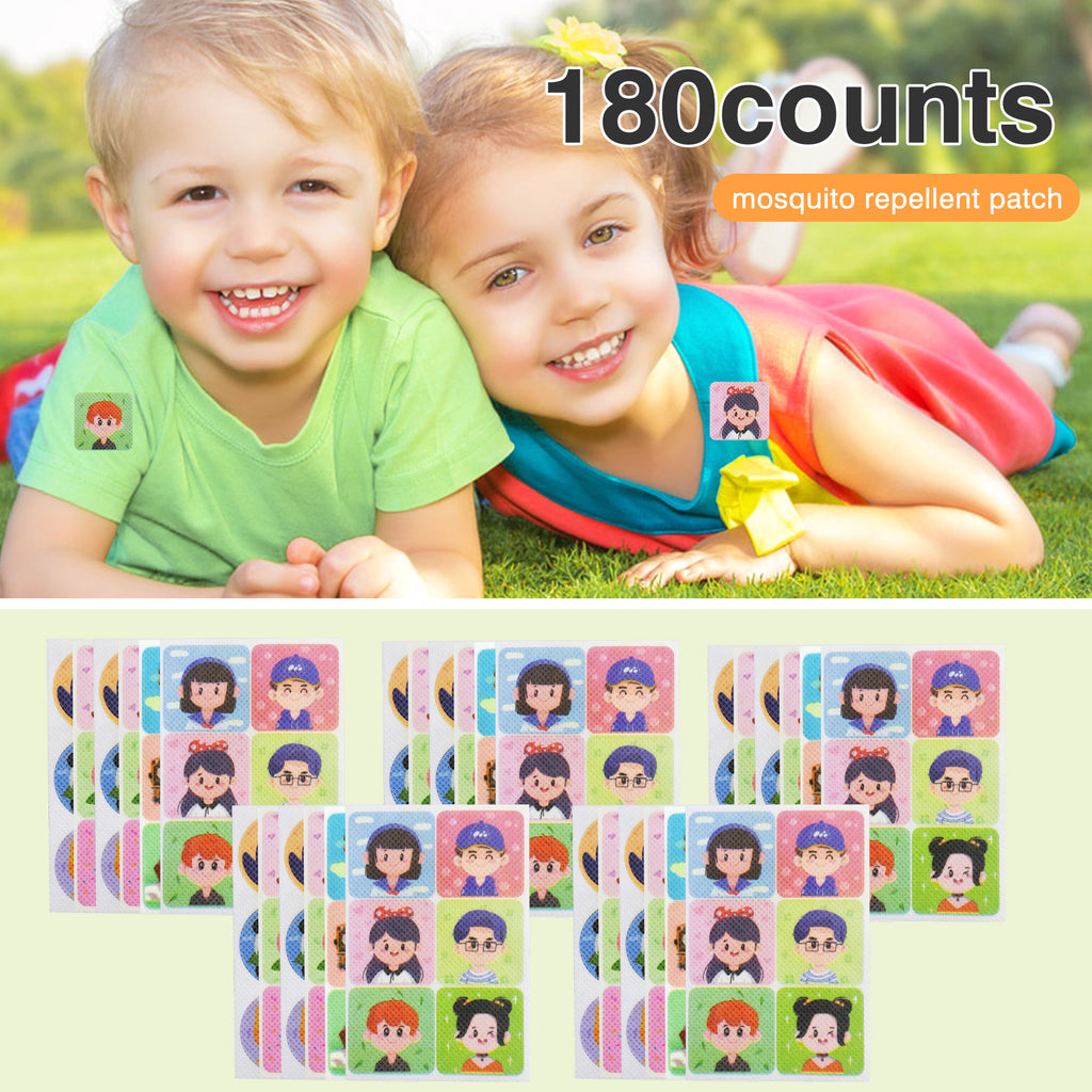 180 Counts Animal insect repellent sticker, cute animal design, sticks to clothes, backpacks, chairs, preserves effectiveness when sealed