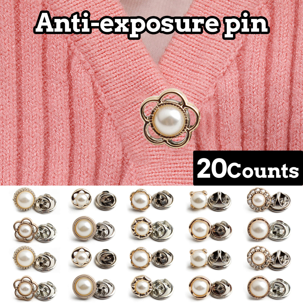 20 Counts Women Shirt Brooch Buttons, 20 Counts Women Shirt Brooch Buttons, with reusable design, serve long for clothing decoration with reusable design, serve long for clothing decoration and security