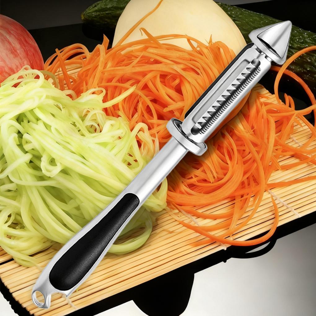 Vegetable Peeler,Stainless Steel 2 in 1 Julienne Vegetable Peeler,Ultra Sharp Potato Peelers for Kitchen, Premium Veggie Fruit Peeler, Carrot Peeler, Rotary Serrated Blade, Thickened Non-Slip Ergonomic Handle