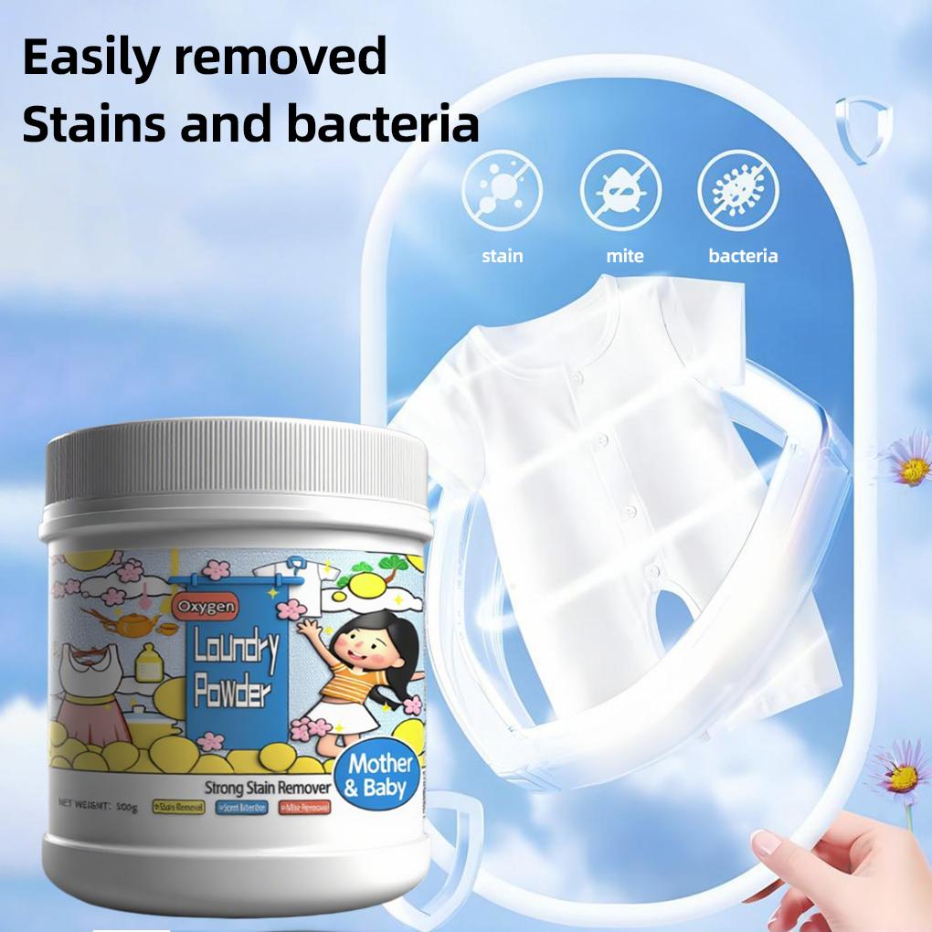 Hyper Concentrated Strong Stain Remover Powder for Clothes 500g,1st Time Amazing Stain Removal Even In 40°C Cold Wash, Lifts Tough Stains, Chlorine-Free Formula, Safe On Everyday Fabrics