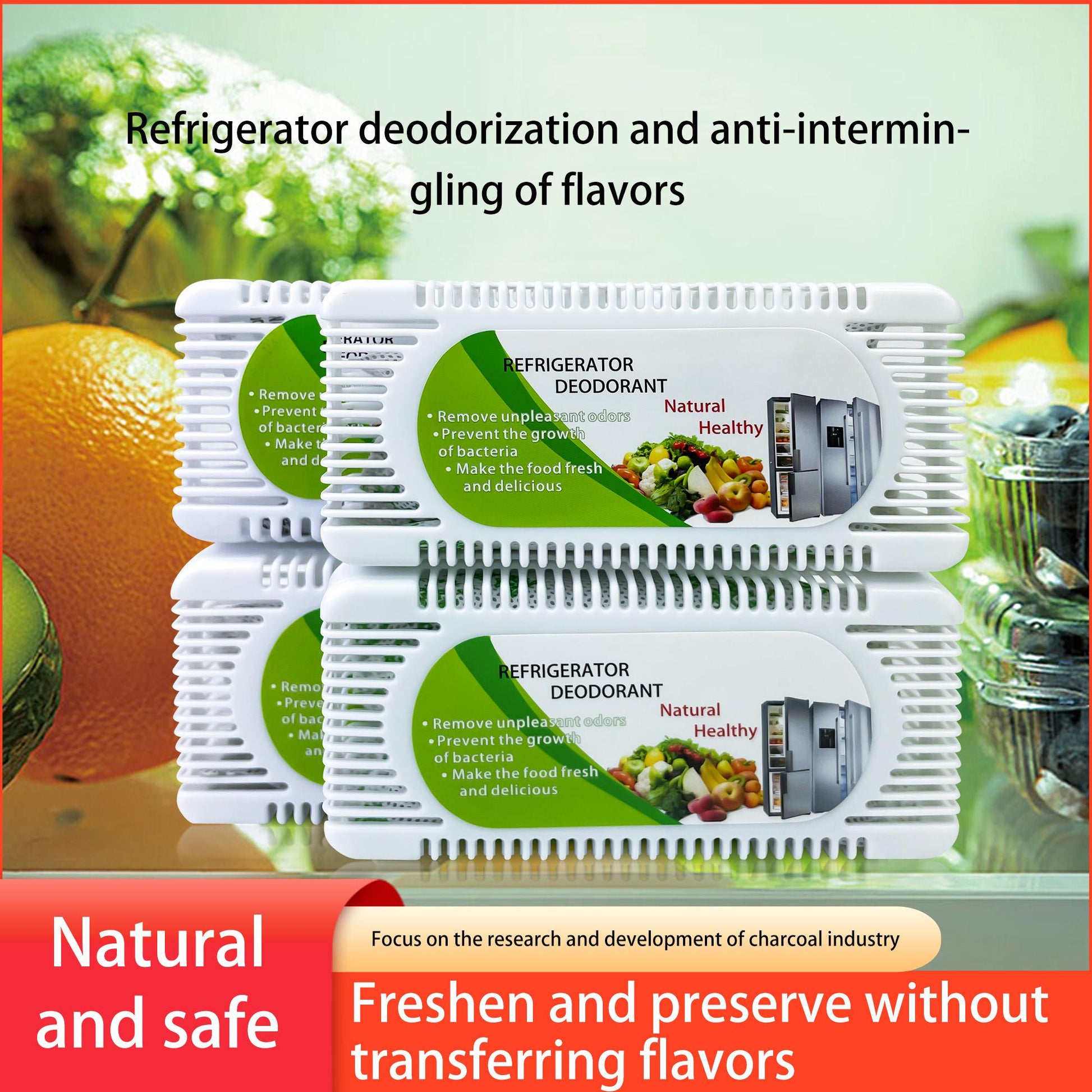 Fridge and Freezer Deodorizer,Reusable Odor Eliminator & Moisture Absorber, Unscented Activated Carbon Formula, Suitable for Refrigerators, Freezers, Coolers, Closets and Trash Cans