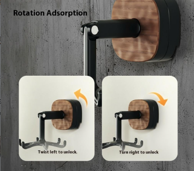 6-Claw Kitchen Utensil Hanger Hook 360° rotatable and foldable, this drill-free suction cup hook is also suitable for bathrooms, bedrooms, and offices.