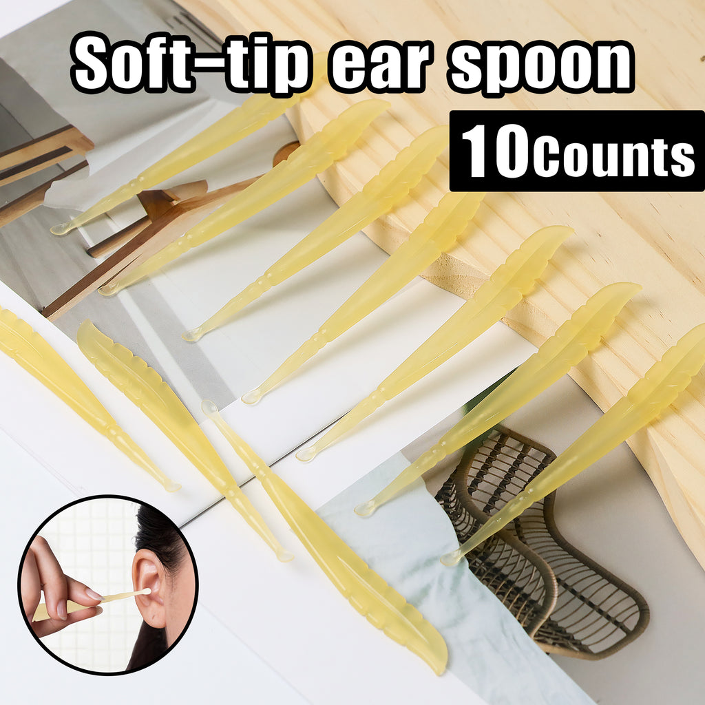 10 Counts Leaf Shape Ear Picks Soft Earwax Tools – Gentle Design for Safe Cleaning, Kids & Adults