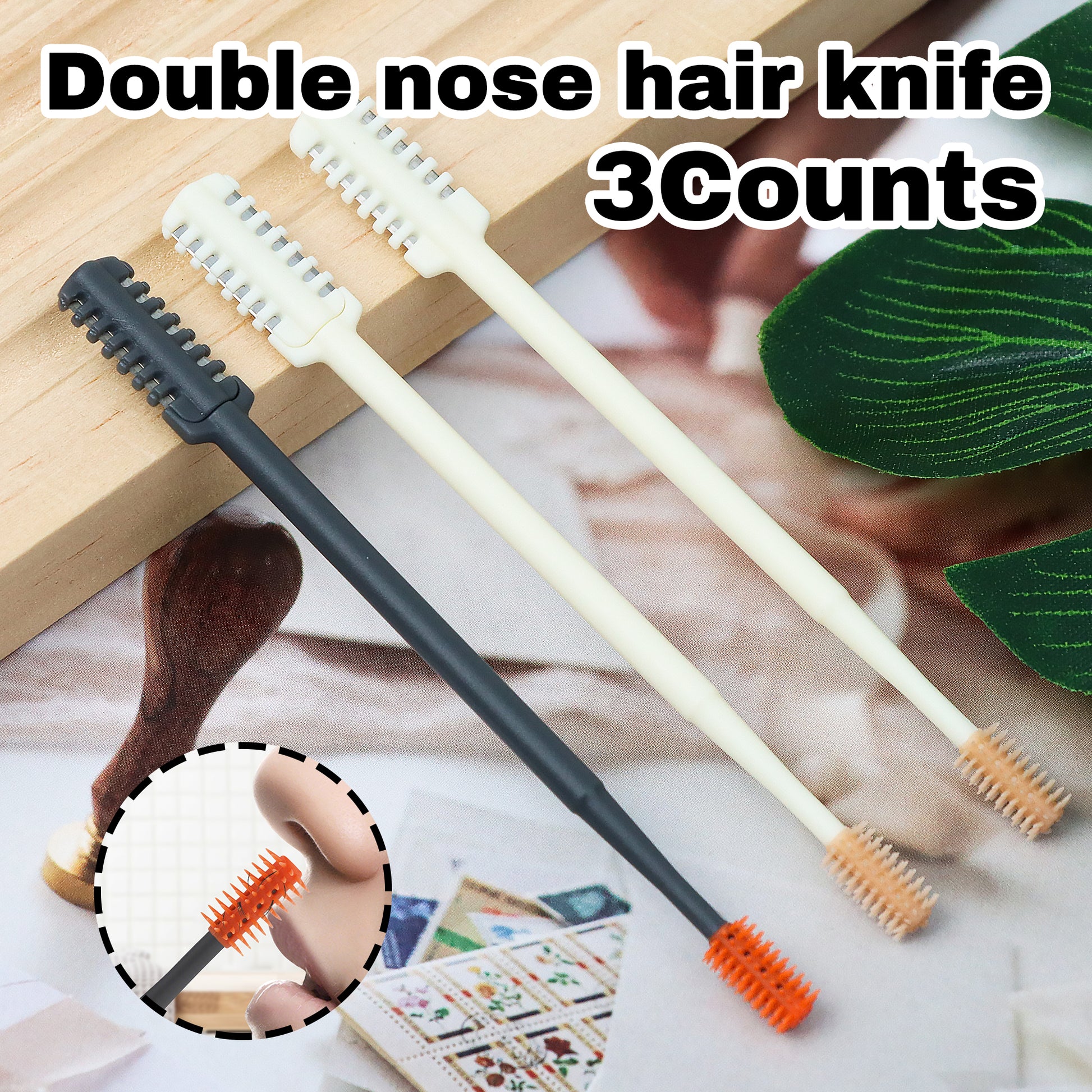 3 Counts 360 Rotating Nose Trimmer for Women & Men, compact in size, easy to bag, ready for on-the-go touch-ups