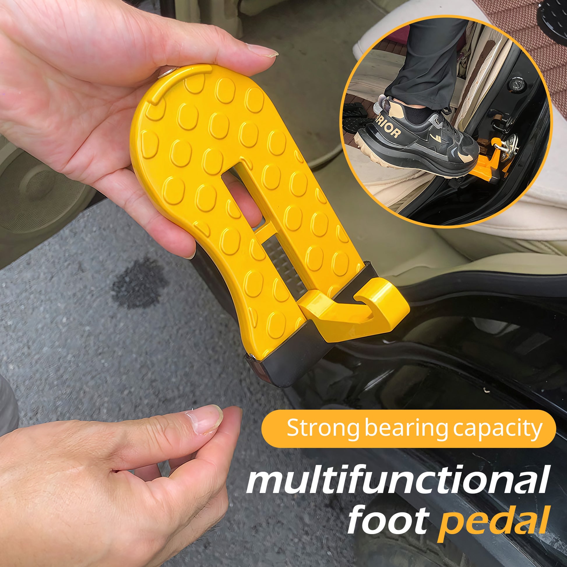 1 Count SUV Roof Step Assist, door latch mounting design for roof rack access and cargo loading,tool-free installation for SUVs and trucks