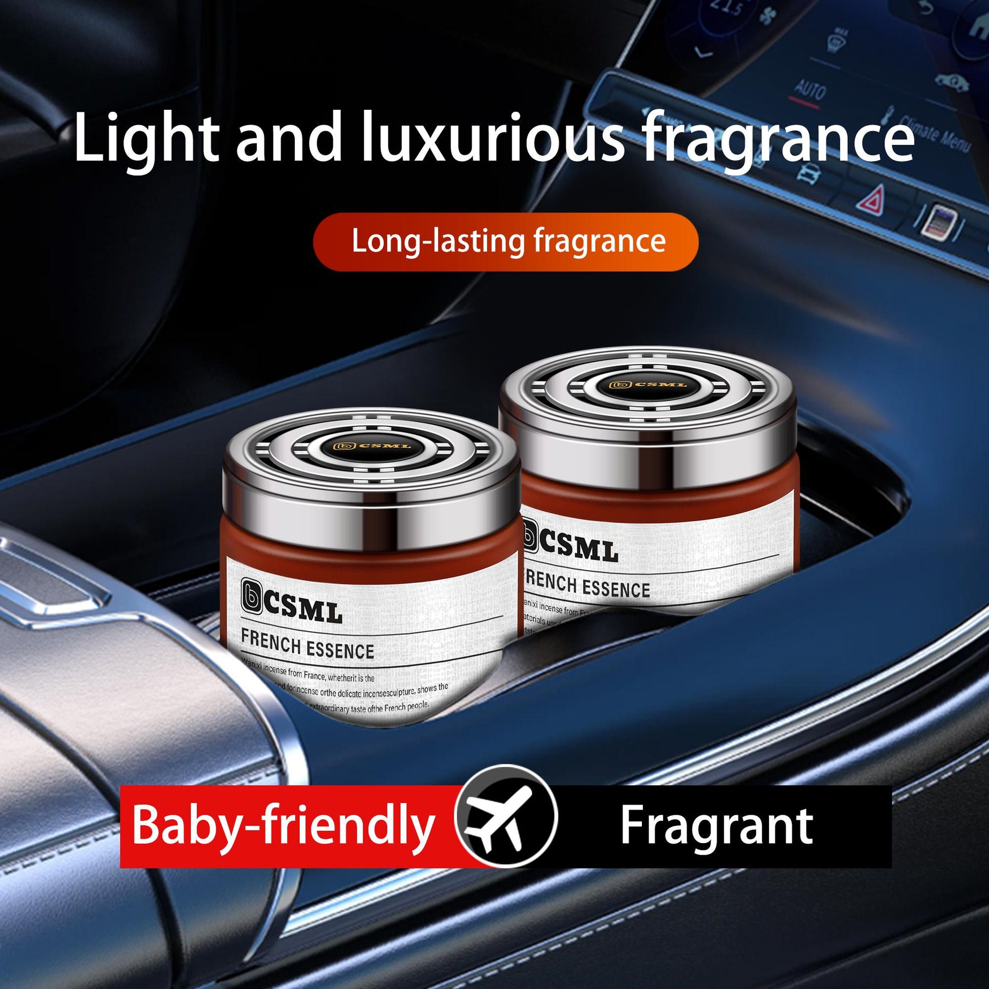 Premium Car Air Freshener – Long-Lasting Fragrance, 100% Natural Plant-Based Formula, Alcohol-Free Odor Eliminator, Heat-Resistant Automotive Accessory