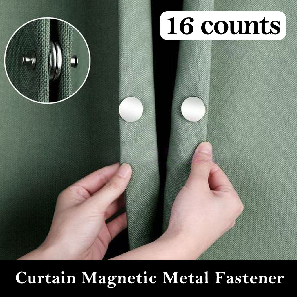 16 Counts Magnetic Window Coverings Clips, Two-Way Magnetic Closure for Curtains, Light Blocking Magnets for Home & Office
