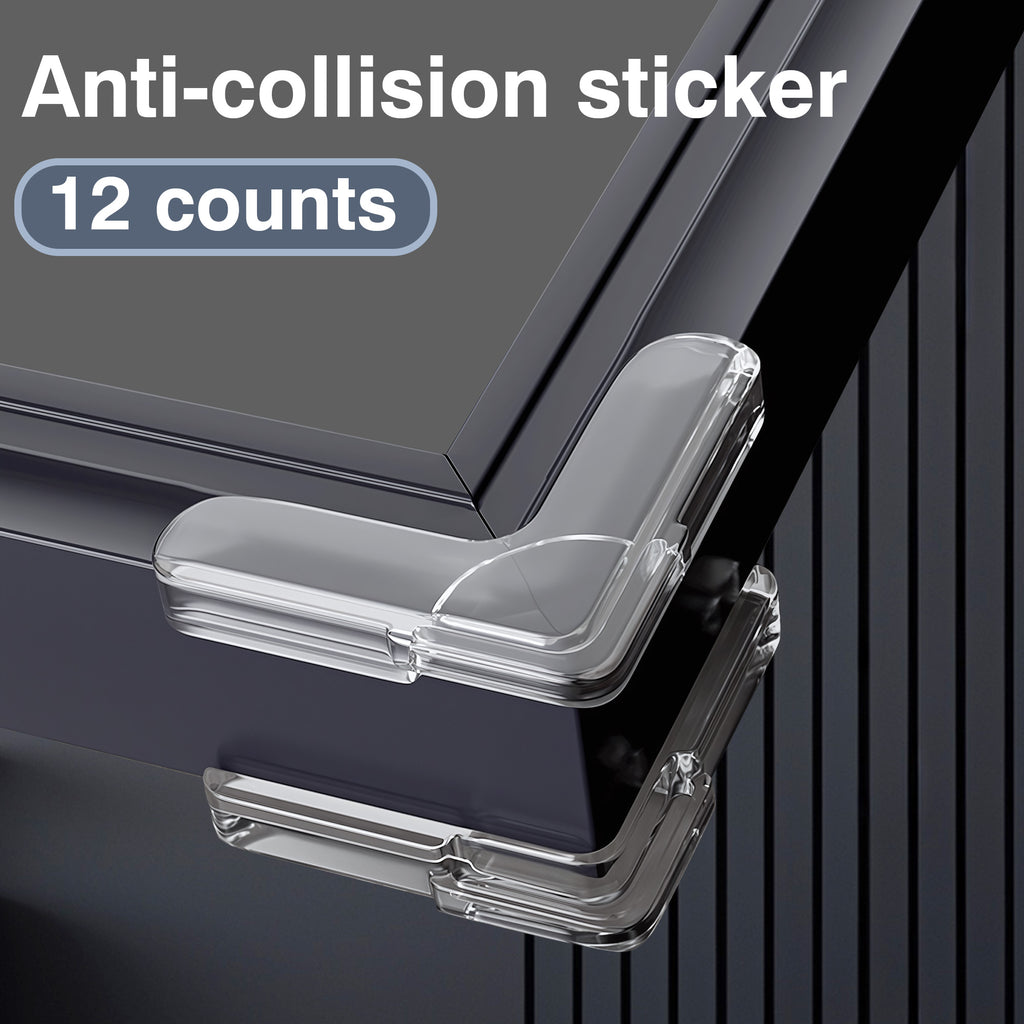 12 Counts Safety Corner Protectors Guards, Easy Install on Glass Wood and Tile, Transparent