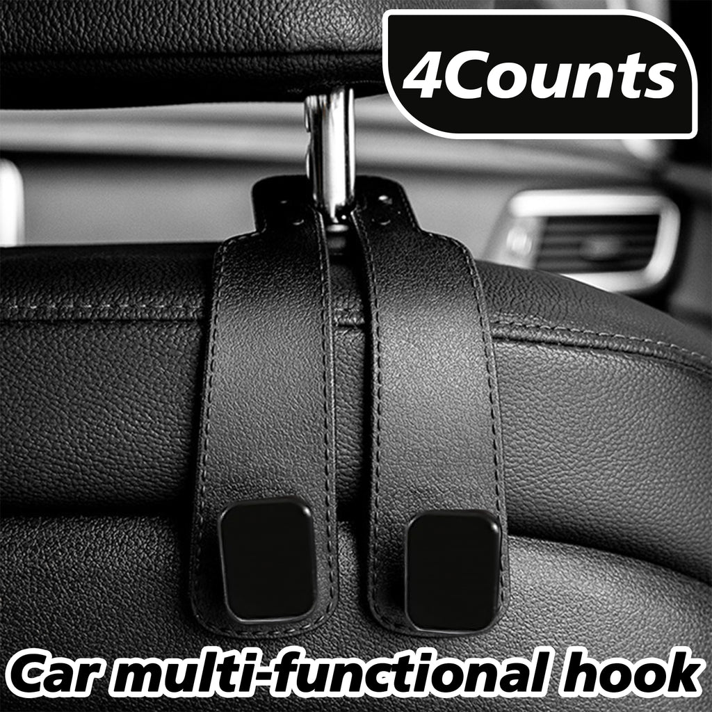 4 Counts Car Seat Headrest Hook, Upgrade Car Seat Back Double Hooks for Clothes Umbrellas Water Bottles, Fits Most Cars SUVs Trucks
