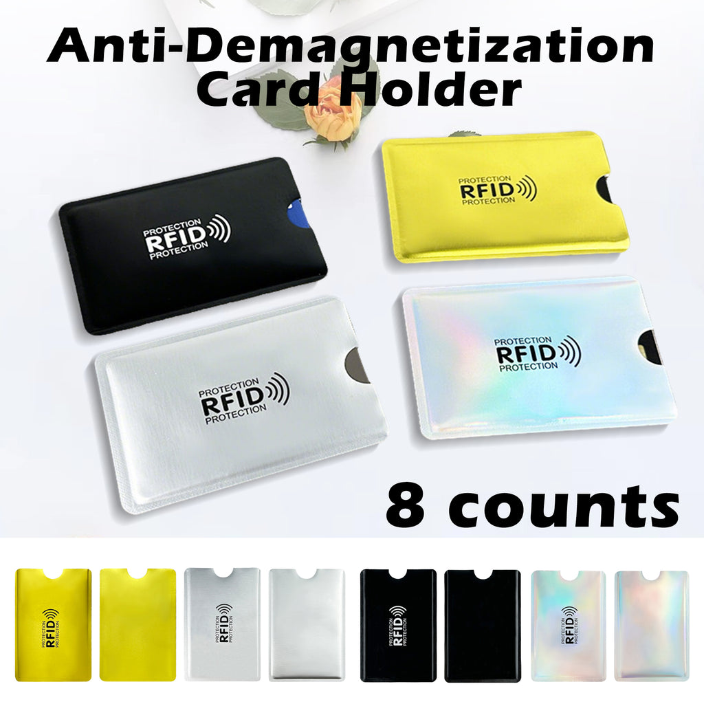 8 Counts RFID Blocking Sleeves Set –  Protection for Credit & ID Cards, Slim & Lightweight Design