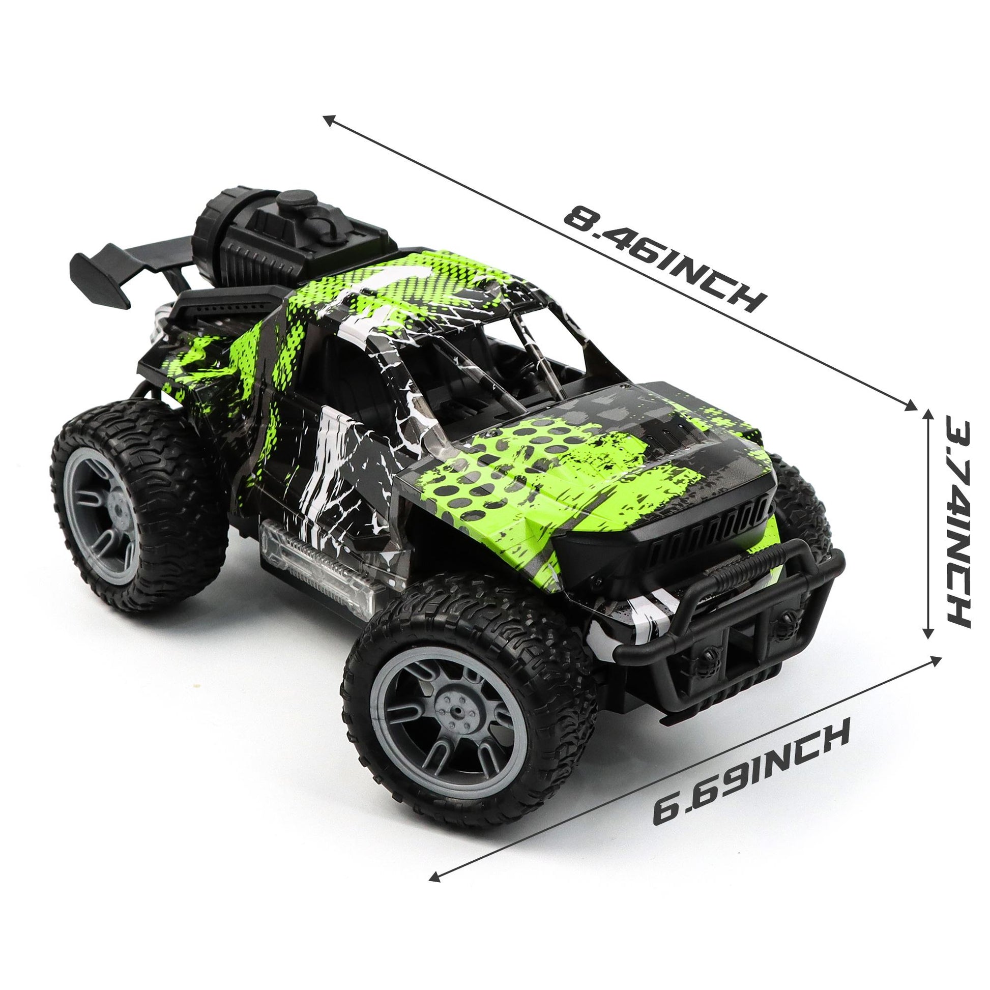 Remote Control Car, 2.4GHz High Speed 12KM/H RC Cars Toys, 1:18 RC Truck Off Road with Spray Function, LED Headlight and Rechargeable Battery, Gifts for Adults & Kids Over 8