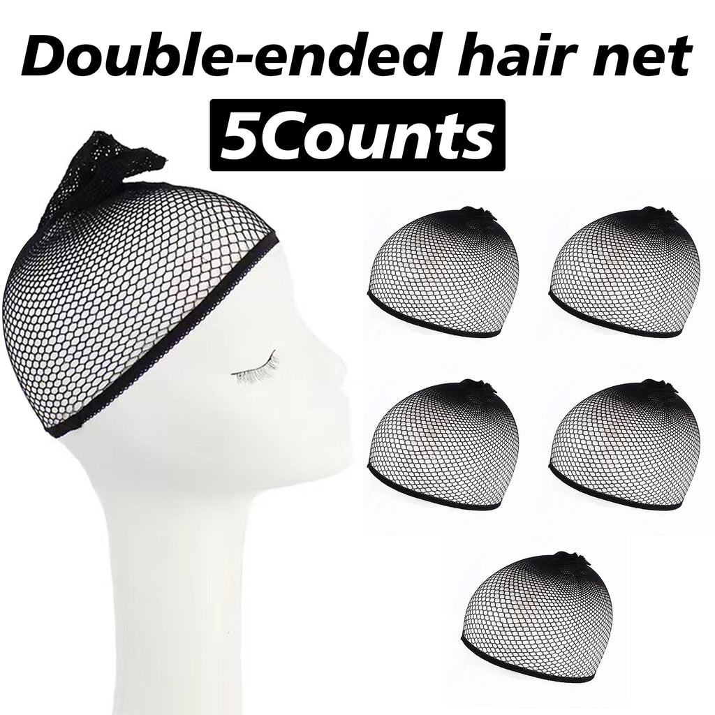 5 Counts Universal Hairnets & Styling Tools: Breathable Mesh Caps for Men & Women
