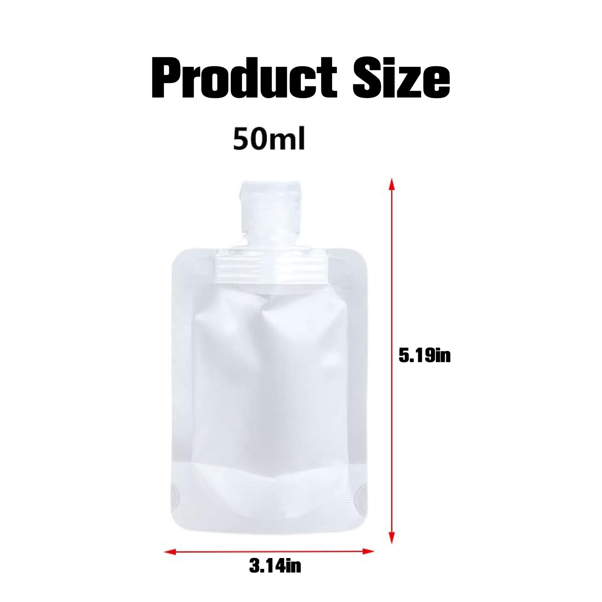12 Counts Reusable Plastic Pouches, Clear Squeeze Pouches with Secure Flip Cap Design