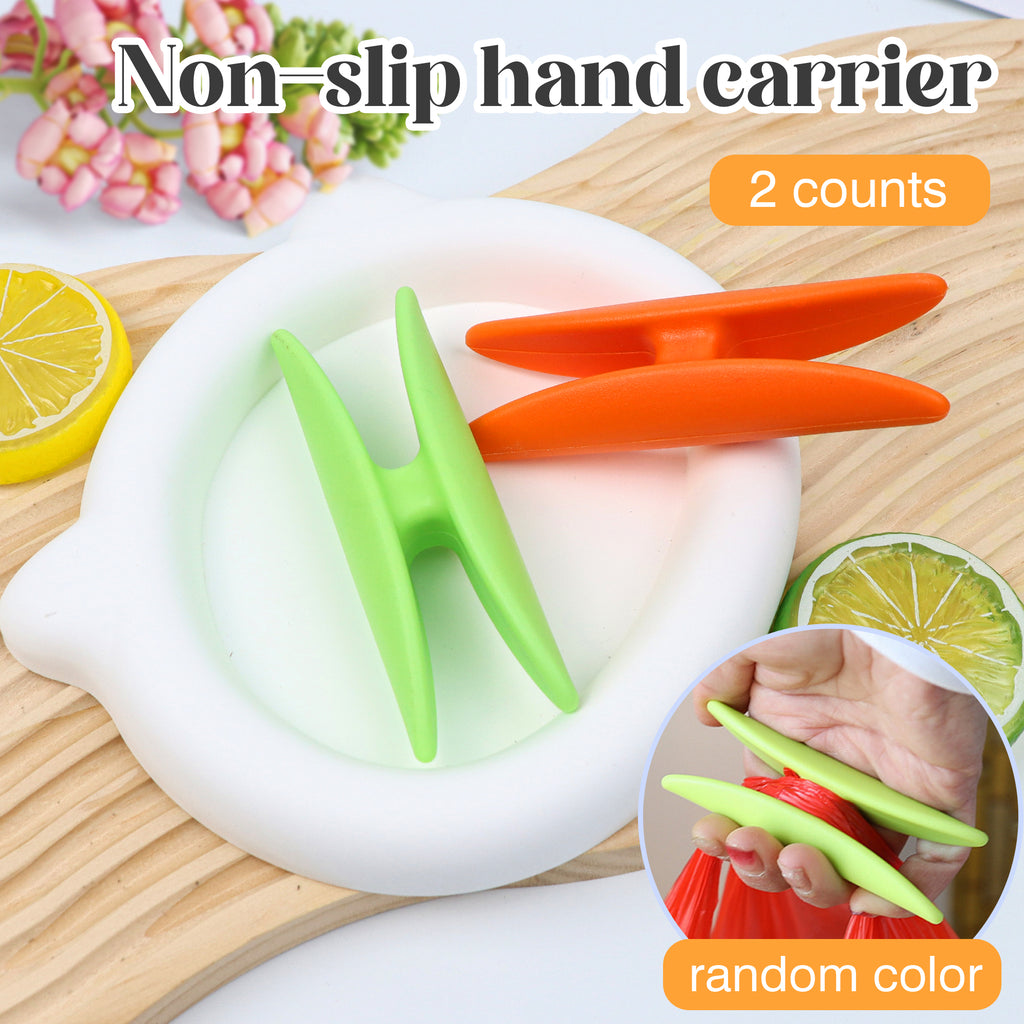 2 Counts Non-Slip Grocery Bag Hand Holder - Ergonomic Heavy Duty Carrier for Shopping Bags, Groceries & Luggage, Relieve Hand Stress
