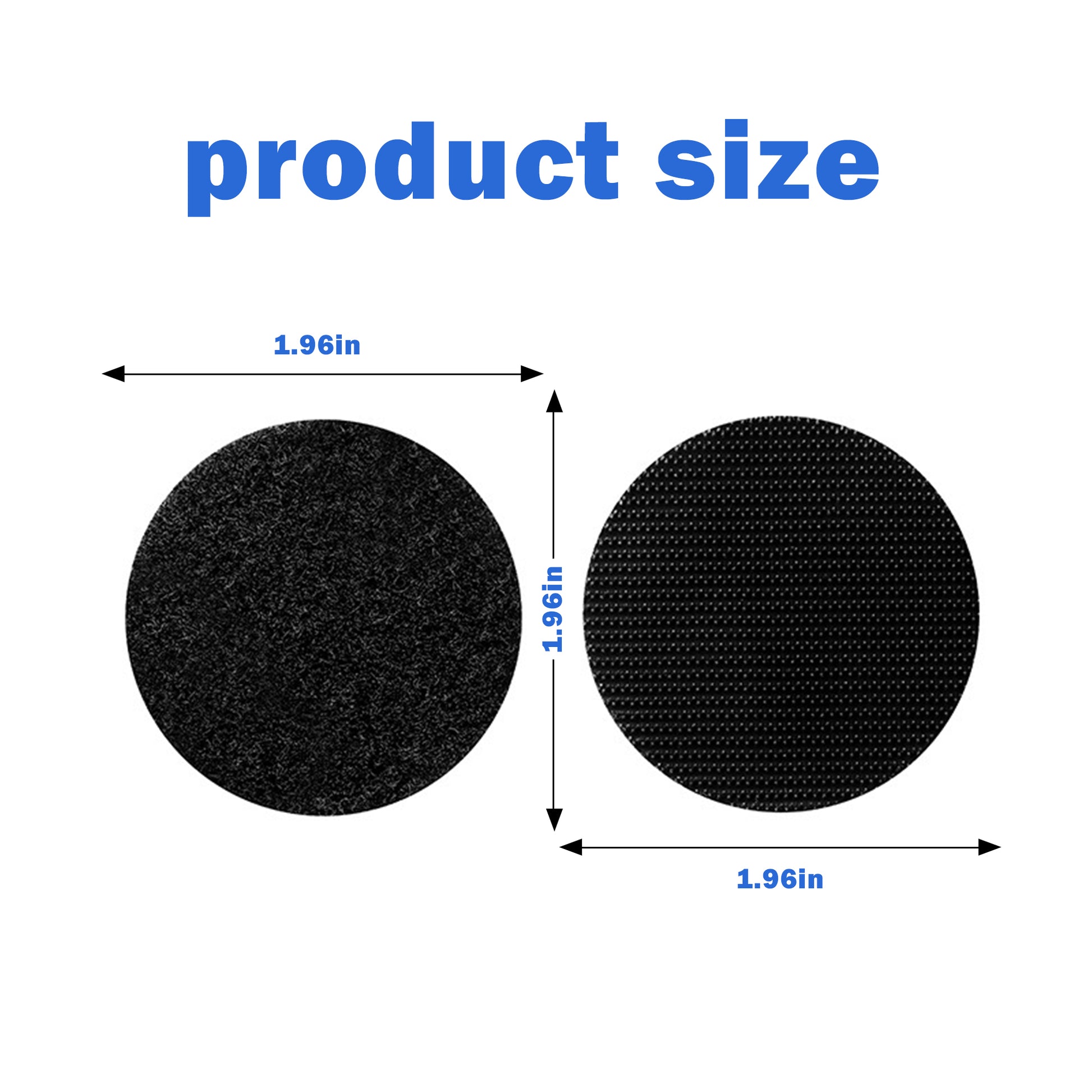 30 Counts Round Size Self Adhesive Hook Loop Tape, Easy Peel and Stick Application, Black