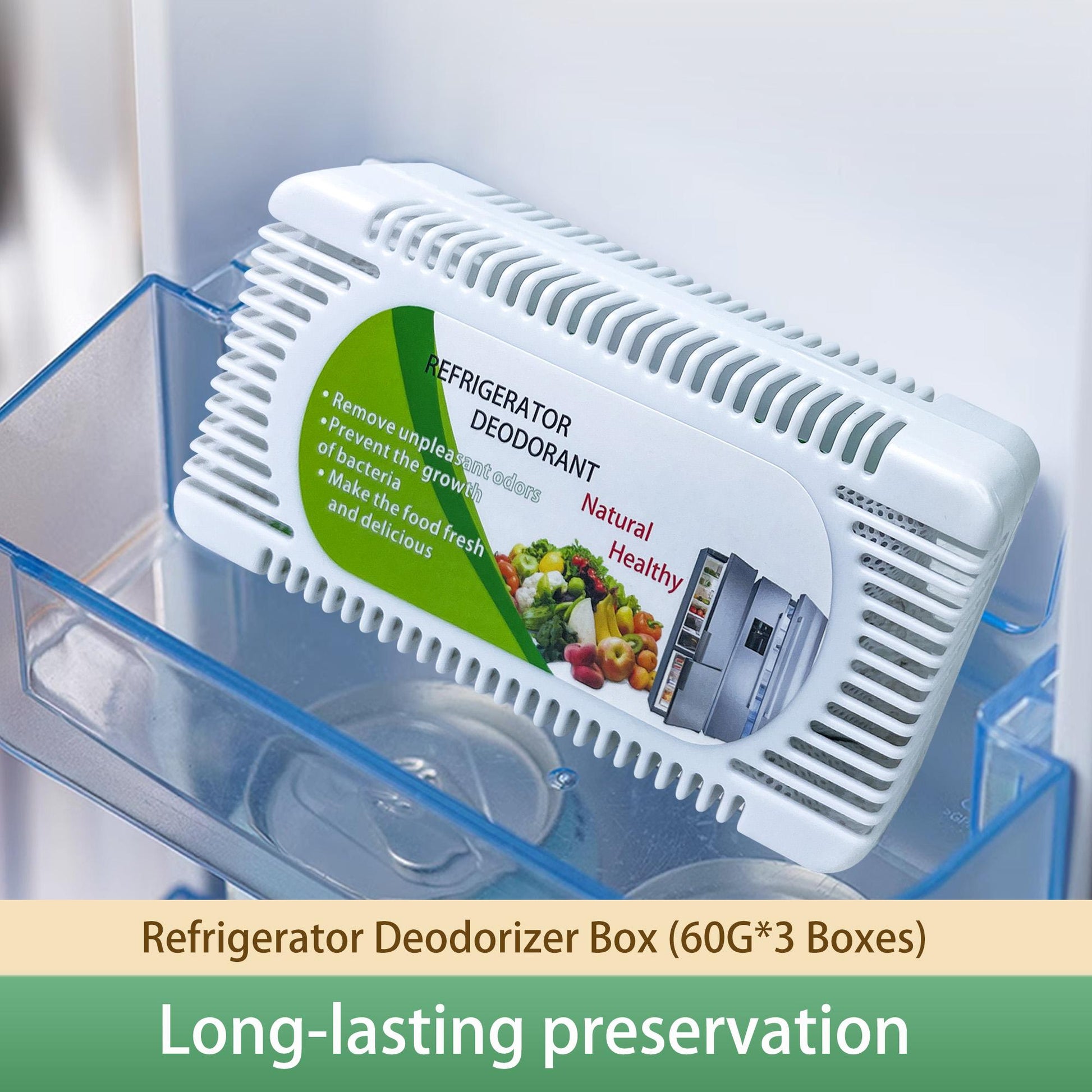 Fridge and Freezer Deodorizer,Reusable Odor Eliminator & Moisture Absorber, Unscented Activated Carbon Formula, Suitable for Refrigerators, Freezers, Coolers, Closets and Trash Cans