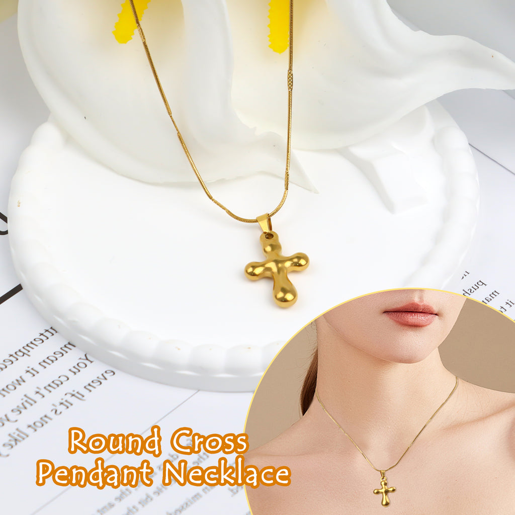 1 Count  Cross Pendant Necklace Gold, Maintains Gloss with Everyday Wear