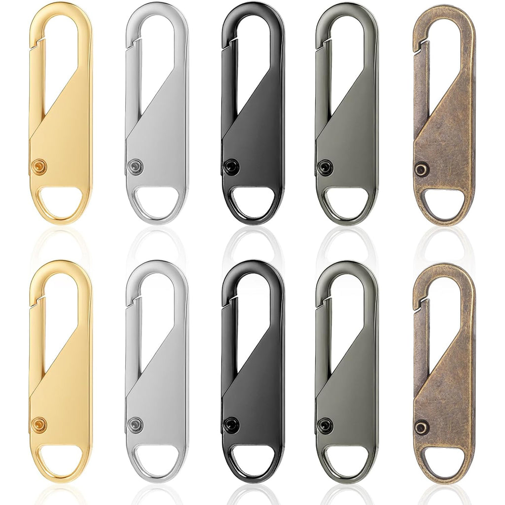 20 Counts Zipper, Pull Replacement Metal Zipper Handle Mend Fixer Tab Pull Oval Tabs Detachable Zippers Head Pullers Backpacks, Jackets, Purses, Handbags