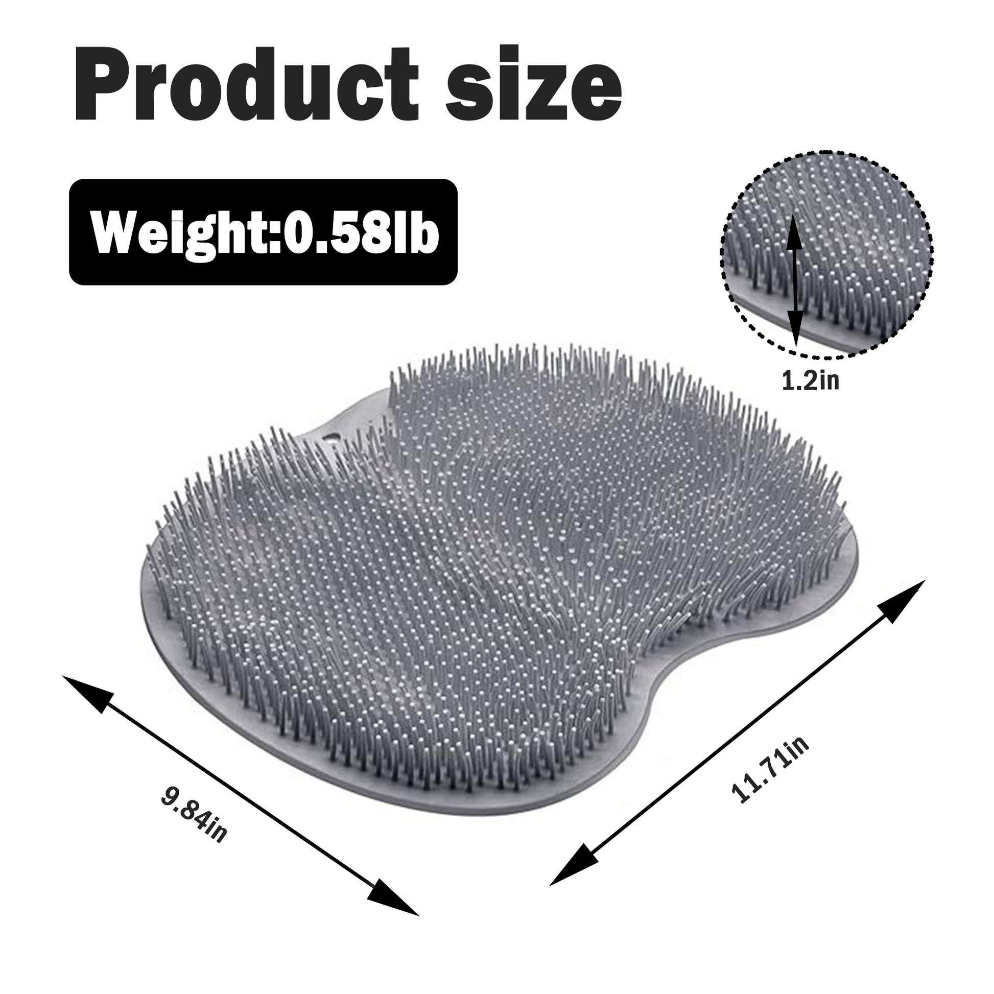 Shower Foot Scrubber Mat, Non-slip Back Washer Back Exfoliating Bath Wash Pad, Wall Mounted Slip Foot Scrubber for Cleaning and Exfoliating, Foot Cleaner for Men and Women