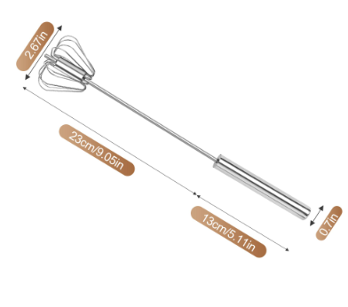 Stainless Steel Hand-Push Rotary Whisk A hand mixer stirrer for cooking, perfect for blending, whisking, beating, and stirring tasks.