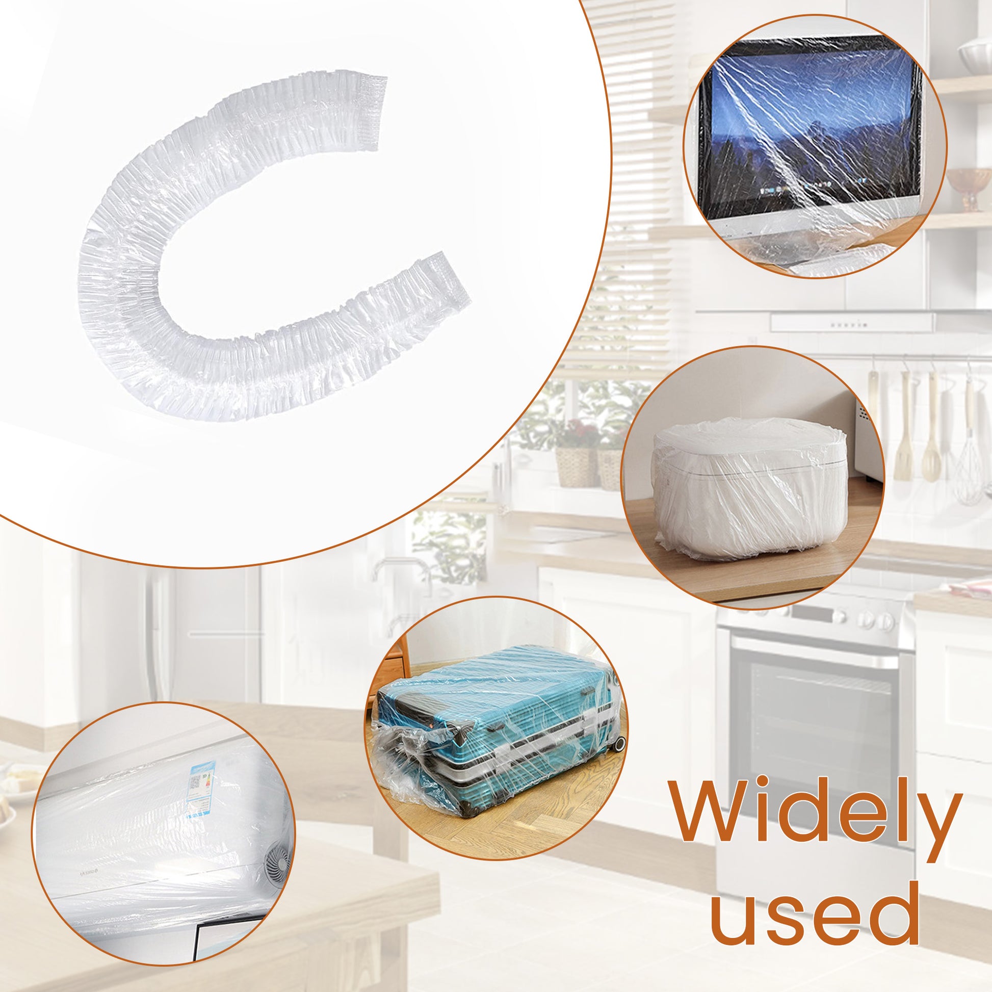 30 Counts Clear Small Appliance Covers, prevents dust from entering appliances during travel