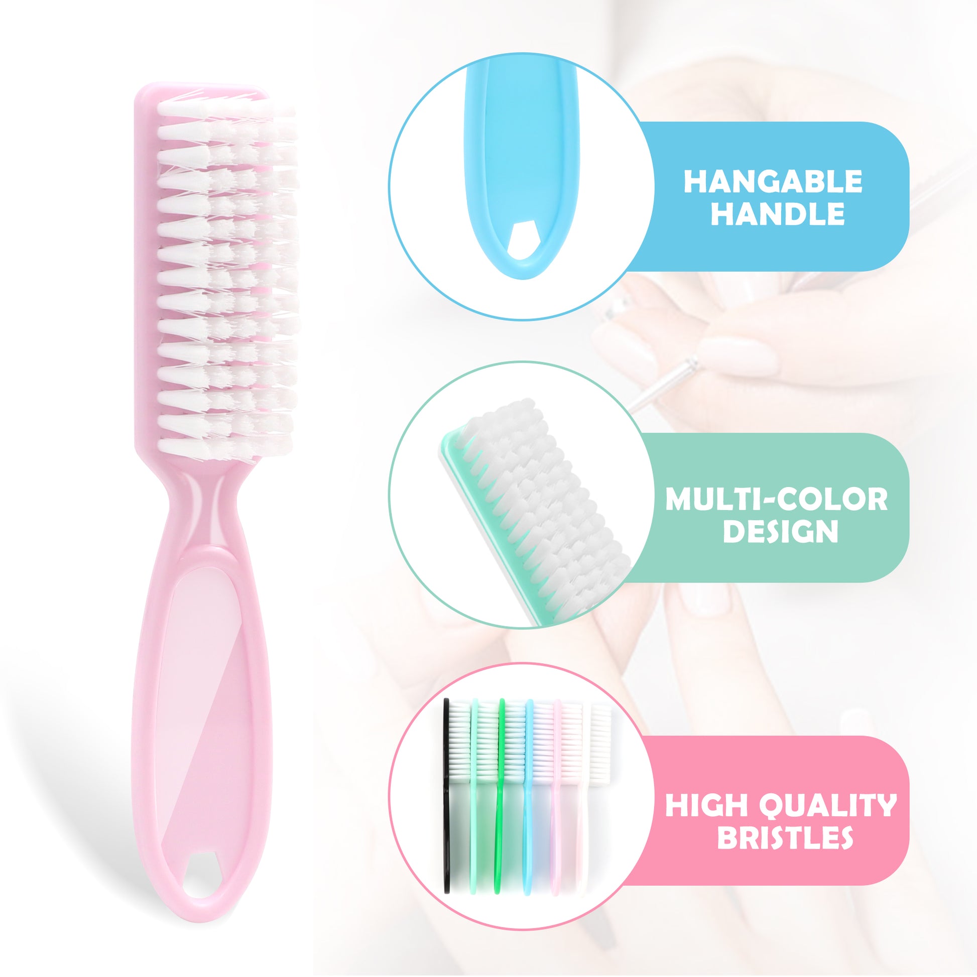 6 Counts Multi - Use Nail Brush Set, Compact Size for On - the - Go Use, Cleans Nail Dirt Anytime