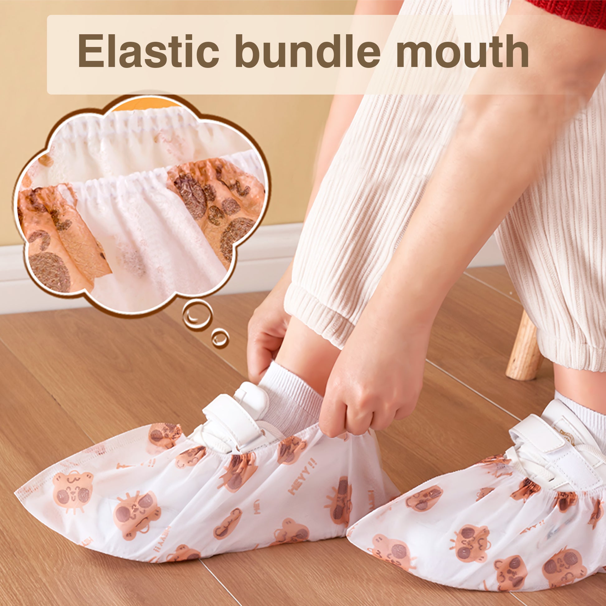 50 Counts Shoe Covers Disposable, Small Cute Durable Non Slip Boot Covers, Thick Material Withstands Daily Wear