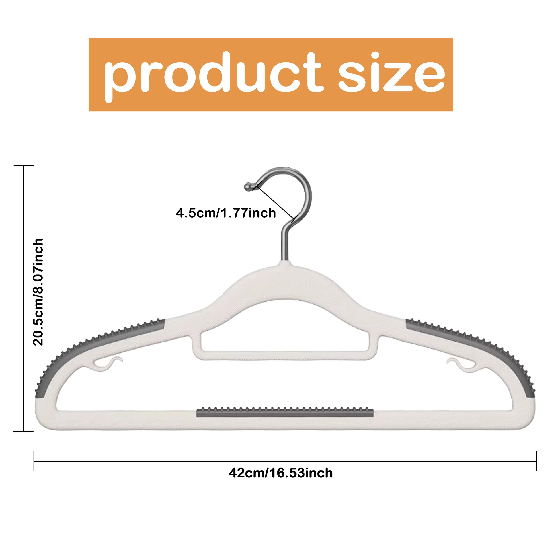 20 Counts Quality Plastic Hangers, anti-slip strips for shirts, pants & accessories