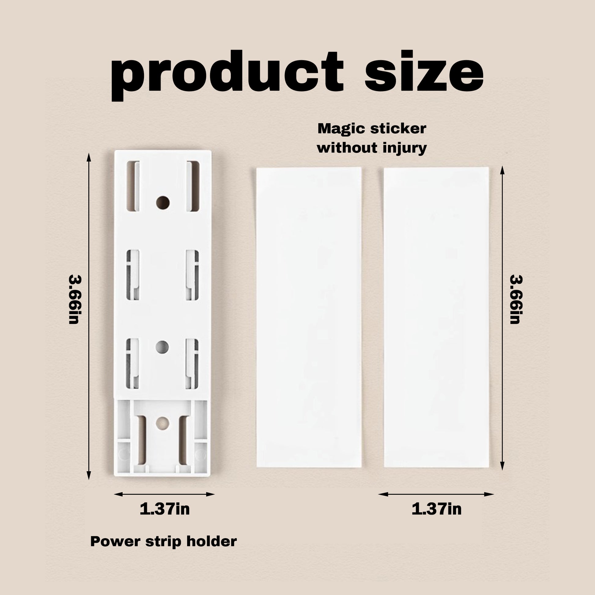 10 Counts Self Adhesive Power Strip Holder, Punch-free Installation without Extra Tools,Organize the Messy Cables to Reduce the Risk of Tripping,Random Color