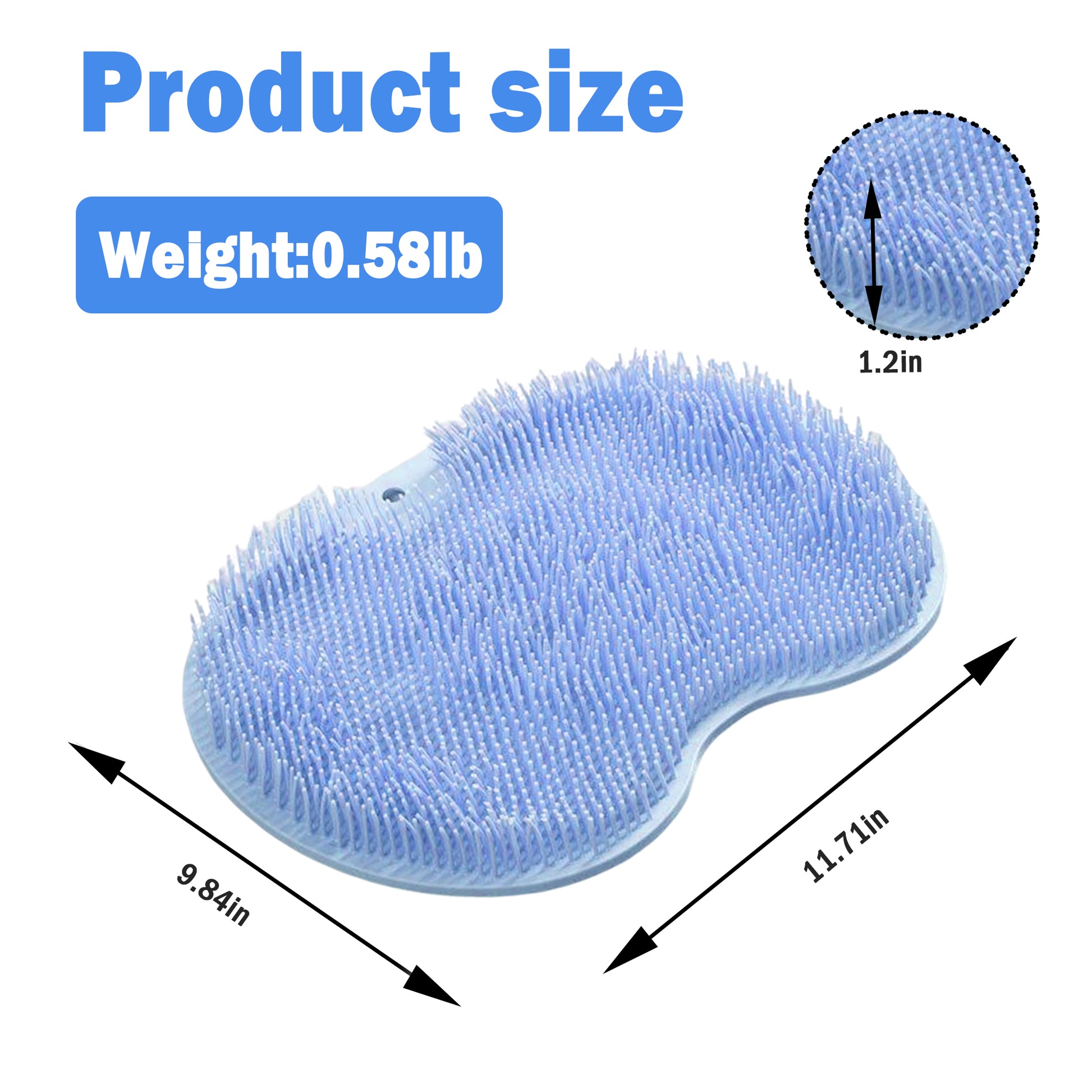 1 count Shower Foot Scrubber Mat, Exfoliating Surface, Dual Massage Function, Foot & Back Relaxation , Wall Mount Design, Bathroom Essential