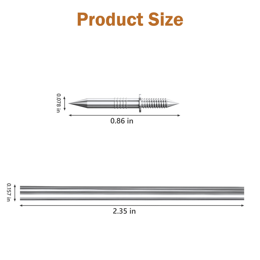 100 Counts Double-Headed Skirting Thread Seamless Nail Non Marking, silver tone matches most baseboards