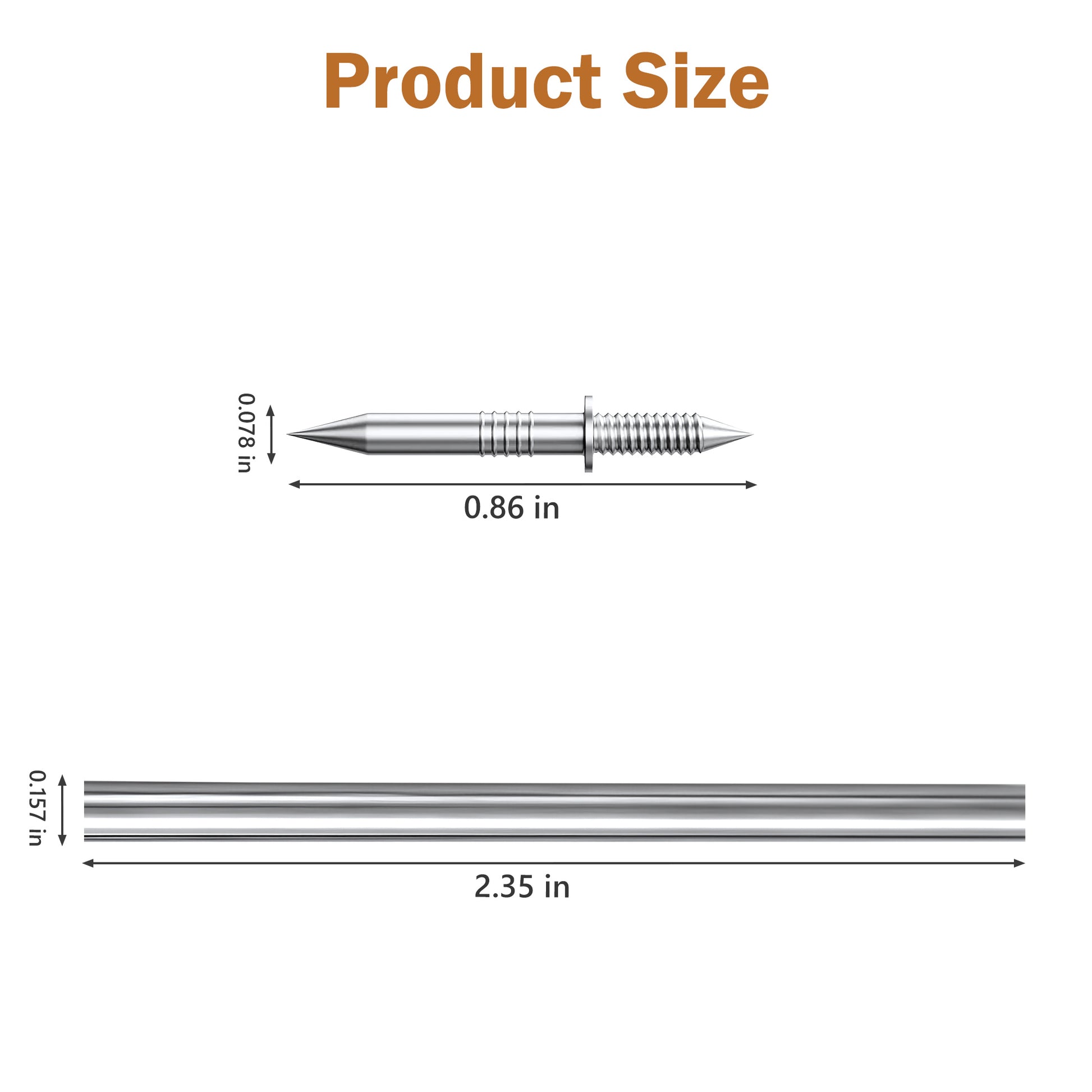 100 Counts Double-Headed Skirting Thread Seamless Nail Non Marking, silver tone matches most baseboards