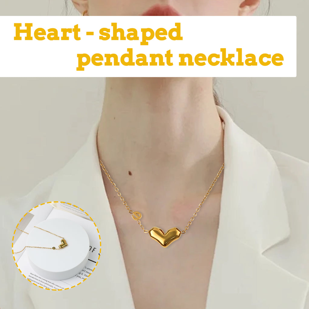 1 Count Gold - Plated Stainless Steel Heart Necklace with Delicate Chain, enhances the beauty of evening gowns or little black dresses