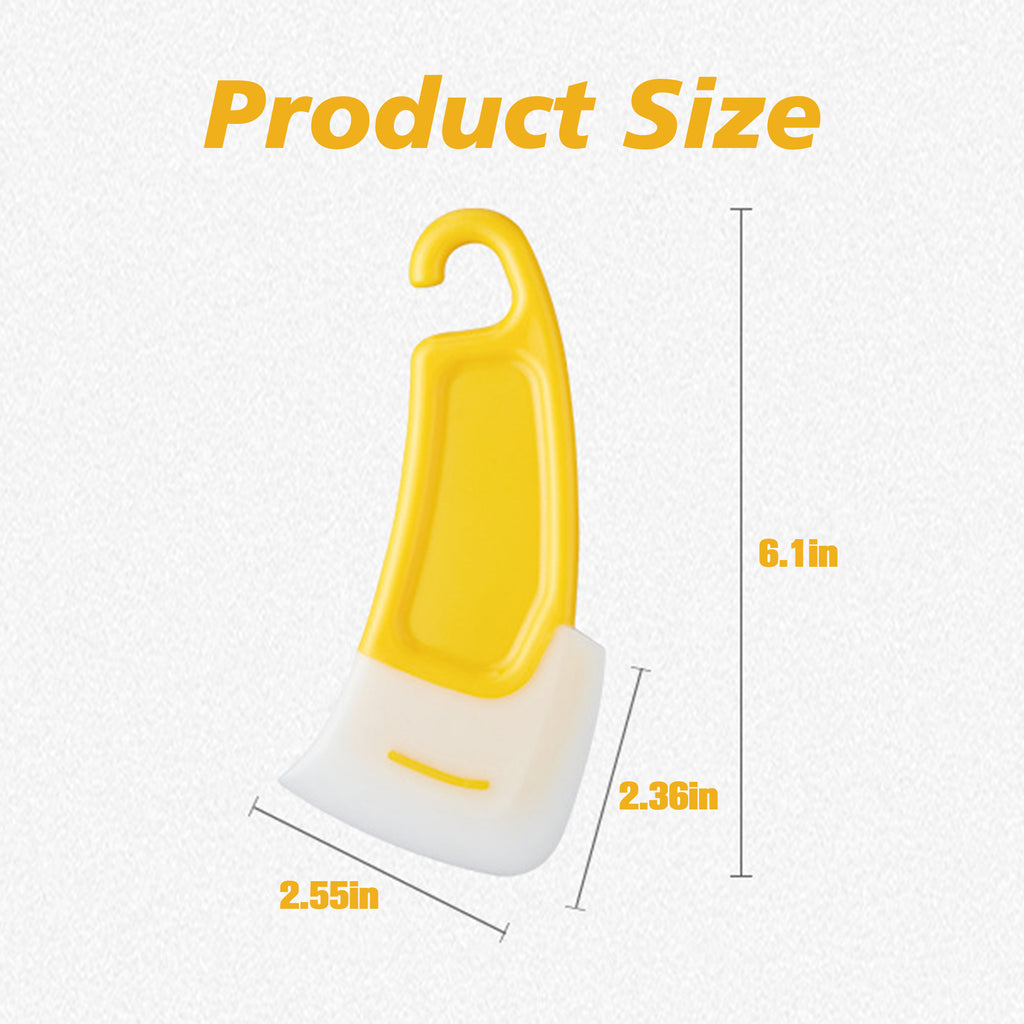 3 Counts Heat Resistant Silicone Scraper，3D Printer Silicone Scraper ,  Multi-Purpose Cleaning Tool , Non-Scratch Design, Oil Removal Tool,yellow