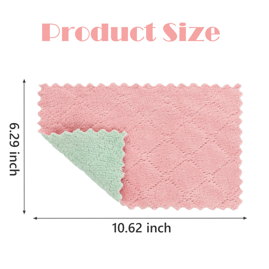 10 Counts Cleaning Cloth for Kitchen, Microfiber Premium Fabric Cloths, Double-Sided Dish Cleaning Cloths, Reusable Multi-function Home Cleaning Cloth, Random Colors