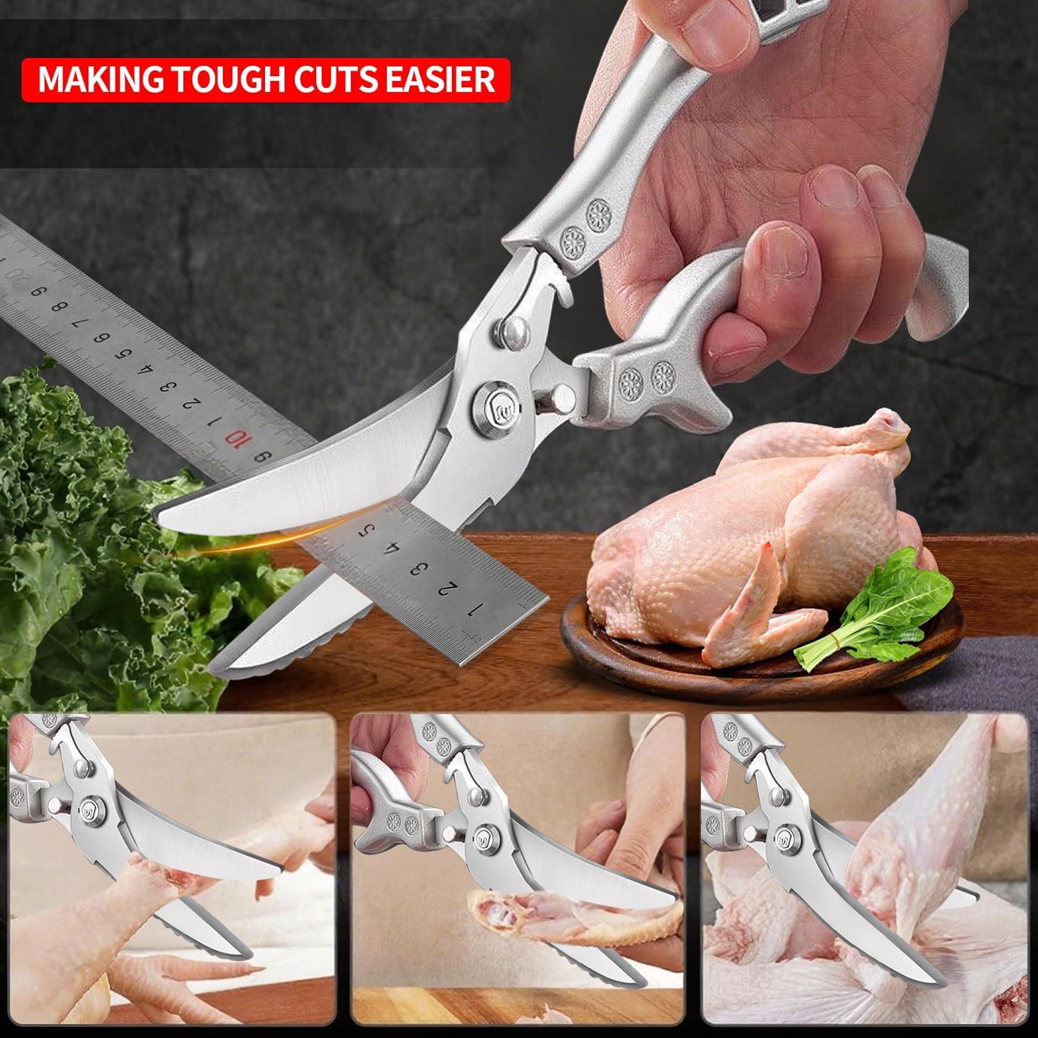 1 Count Kitchen Scissors Chicken Bone Kitchen Shears,Duck Fish Cutter Stainless Steel Fish Scissors Scale Clean Cook Scissors Knife