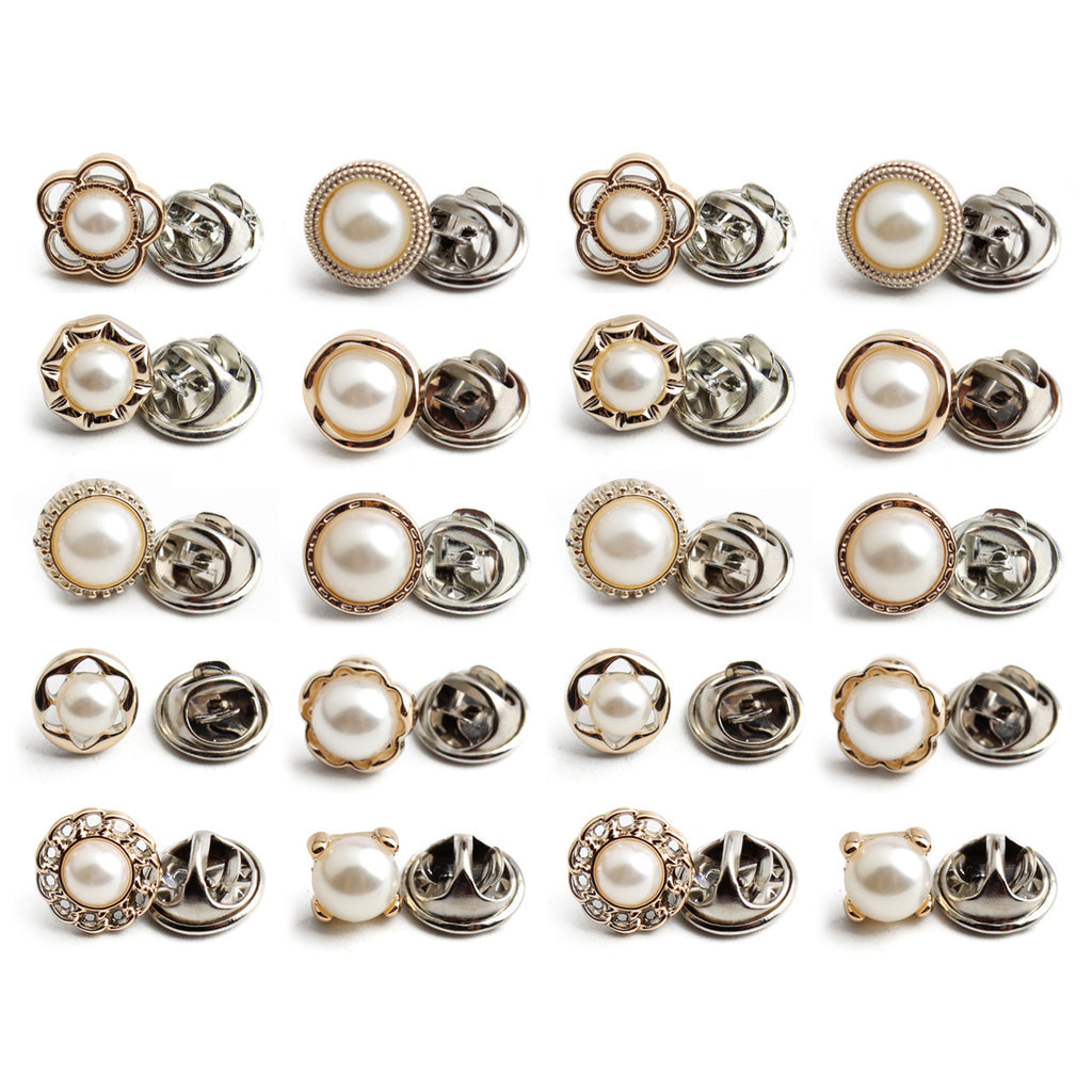 20 Counts Women Shirt Brooch Buttons, 20 Counts Women Shirt Brooch Buttons, with reusable design, serve long for clothing decoration with reusable design, serve long for clothing decoration and security