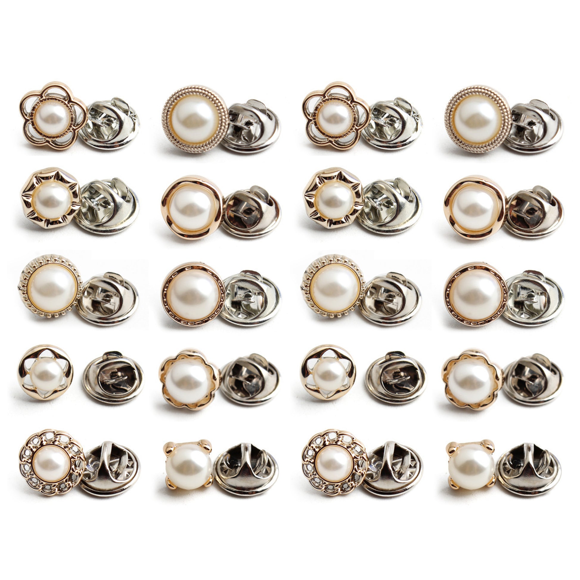 20 Counts Women Shirt Brooch Buttons, 20 Counts Women Shirt Brooch Buttons, with reusable design, serve long for clothing decoration with reusable design, serve long for clothing decoration and security