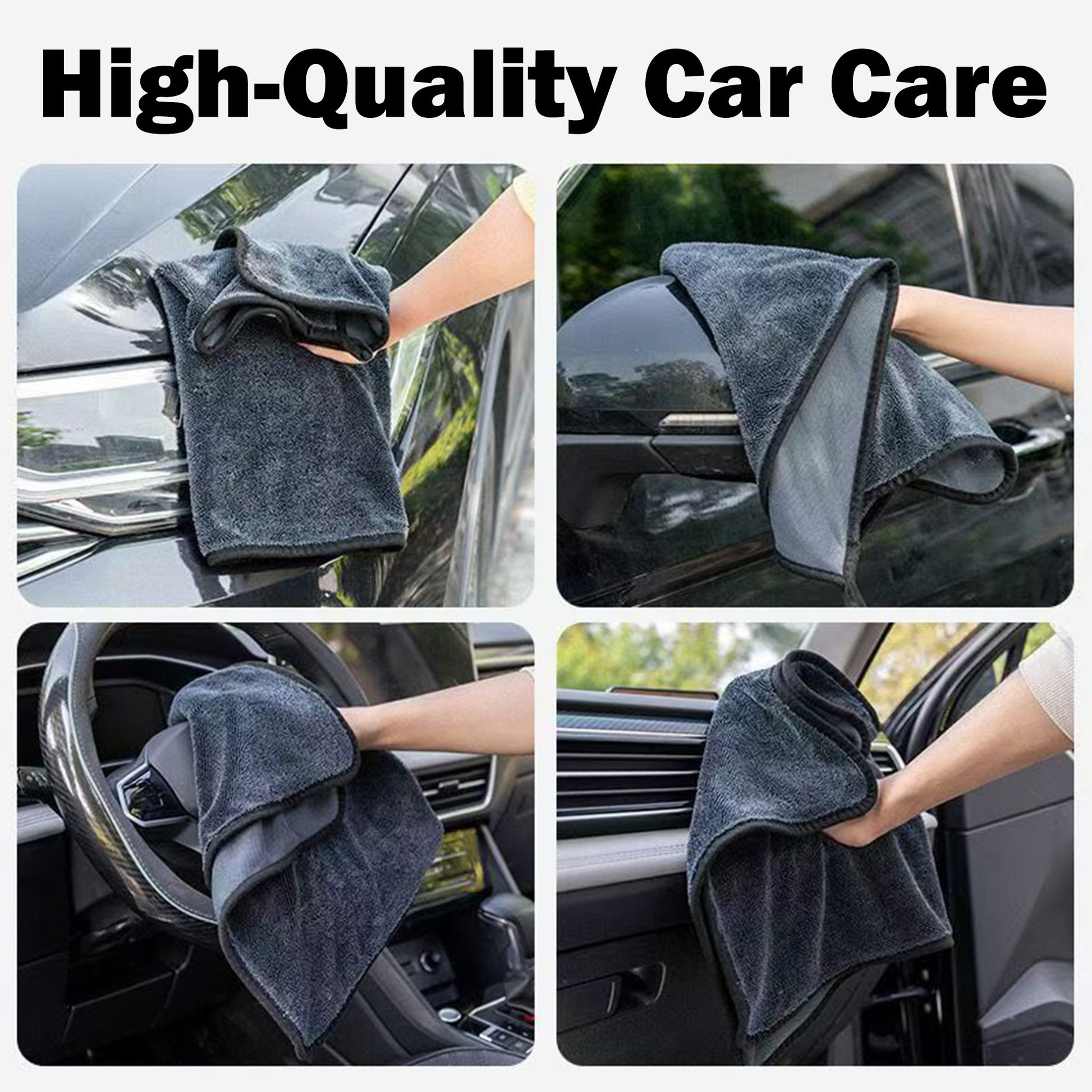 1 Count Shiny Wipes Shower Cleaning Cloths, Gray Streak Free Microfiber Bath Shower Towel for Car Wiping & Home Use