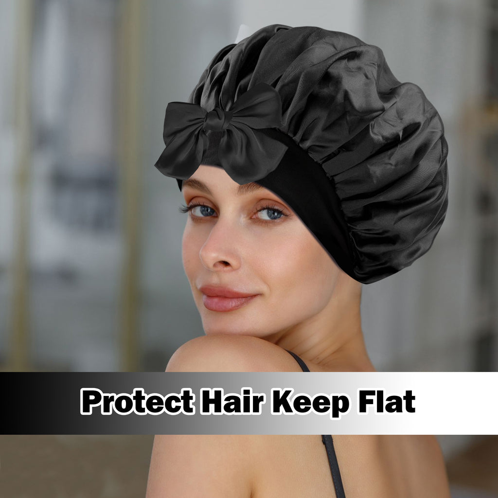 1 Count Satin Bonnet Silk Bonnet for Women ，Satin Lined Cap, Skincare And Housework