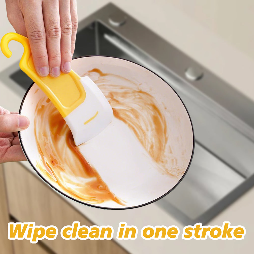 3 Counts Heat Resistant Silicone Scraper，3D Printer Silicone Scraper ,  Multi-Purpose Cleaning Tool , Non-Scratch Design, Oil Removal Tool,yellow