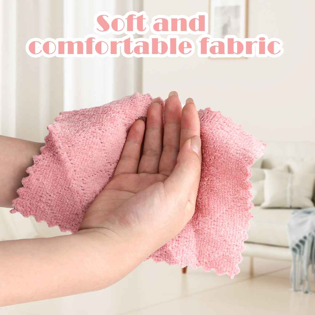 10 Counts Cleaning Cloth for Kitchen, Microfiber Premium Fabric Cloths, Double-Sided Dish Cleaning Cloths, Reusable Multi-function Home Cleaning Cloth, Random Colors